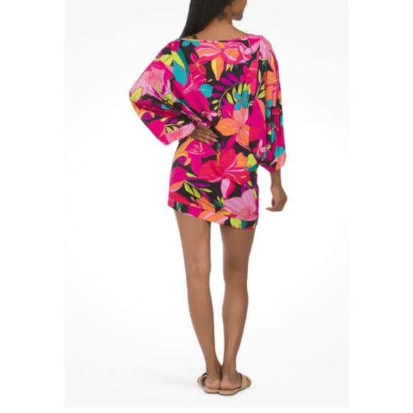 Trina Turk Solar Floral Print Swim Cover Up Resort Dress S - Picture 4 of 9